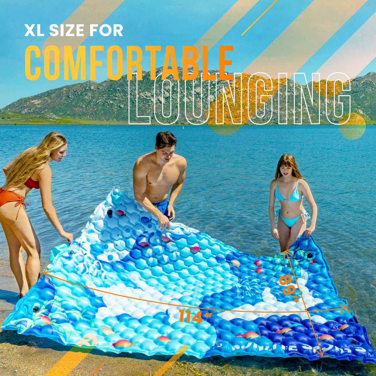 Heavy Duty Inflatable Water Mattress Float and Raft J465683