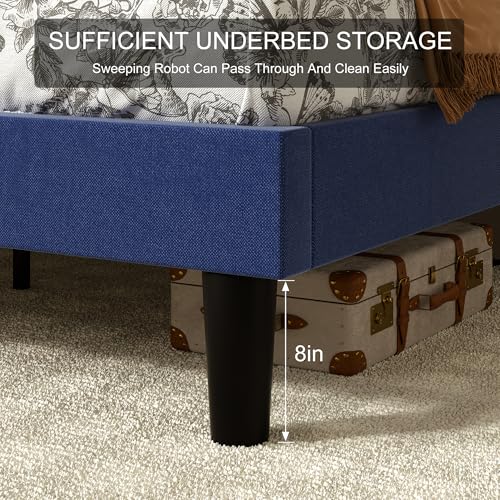 Queen Size Upholstered Platform Bed Frame with 4 Storage Drawers X31571