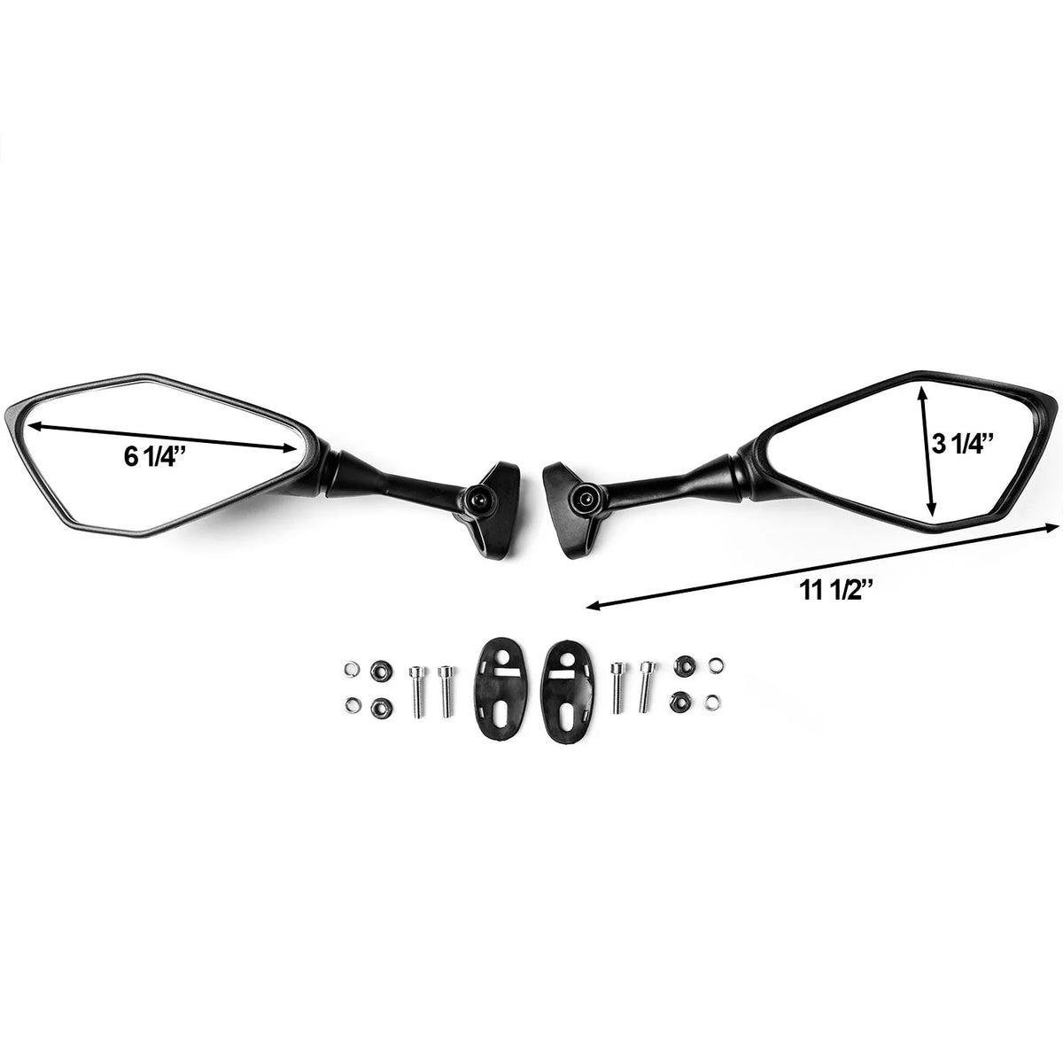 Black Motorcycle Mirrors U610