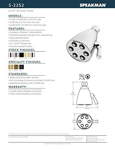 Polished Chrome Adjustable Shower Head A229
