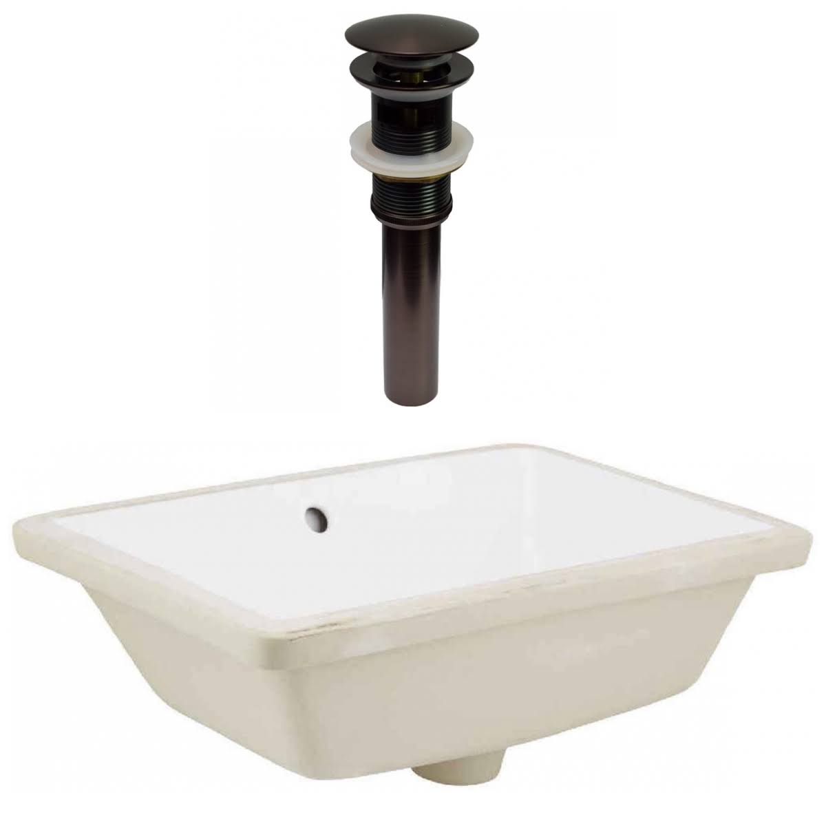 18 in. Rectangle Undermount Sink Set in White Z54456