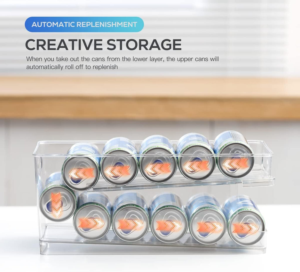 Clear Plastic Soda Can Organizer, Holds 12 Cans D2213