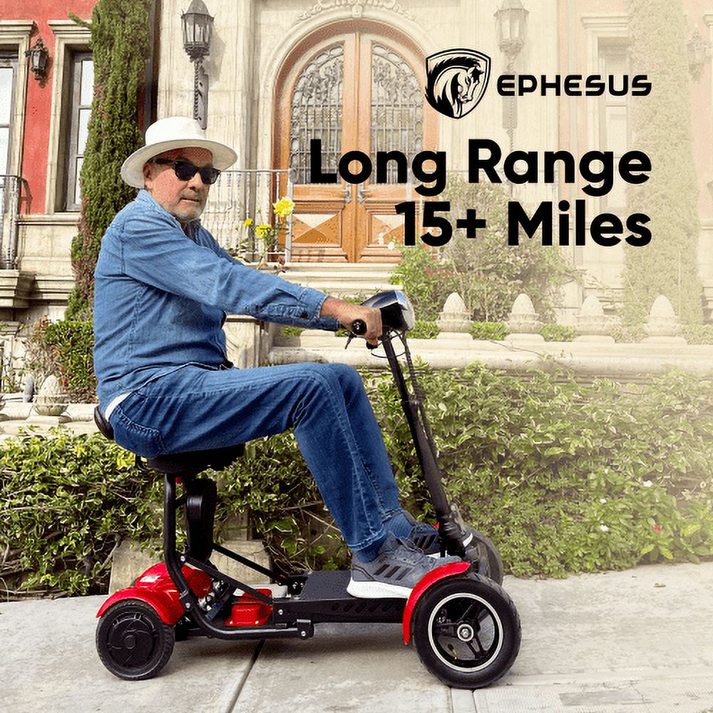Folding Mobility Scooter 4-Wheel Long Range Blue A48084