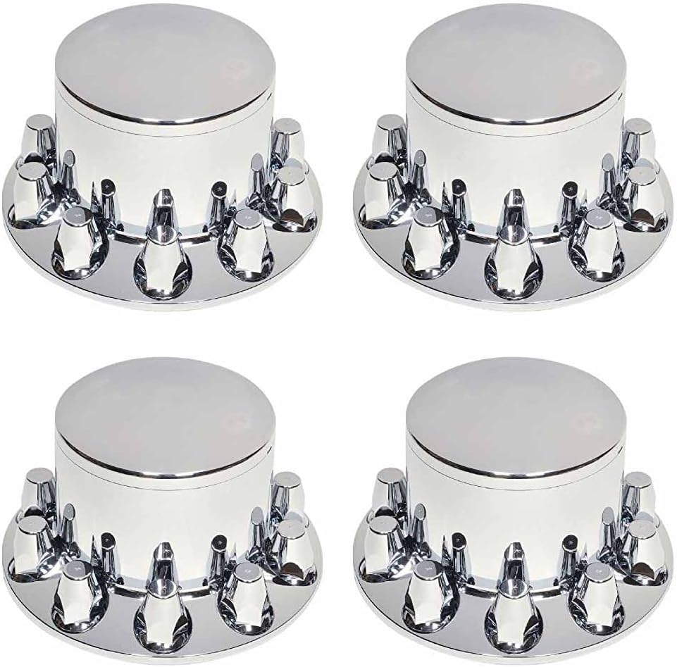 4 Pack Chrome Plated ABS Plastic Wheel Cover Lug Nut Cover for Semi Truck J457