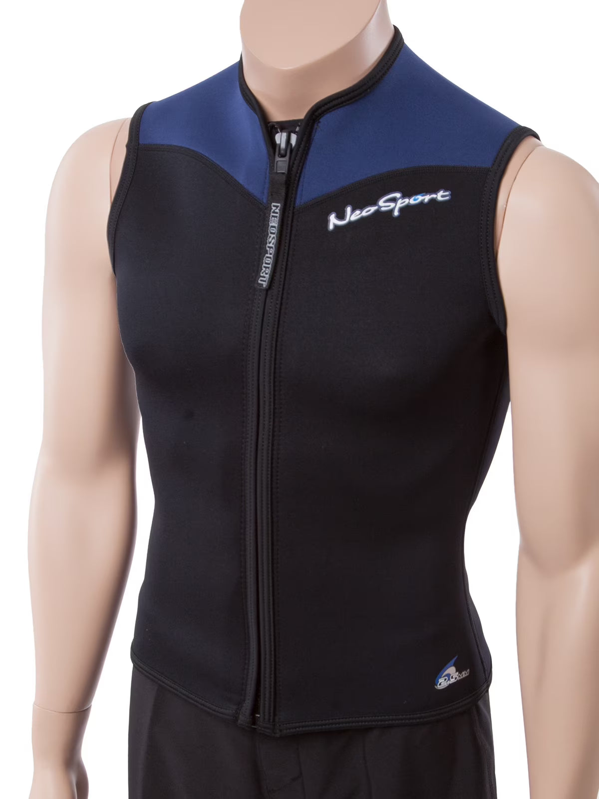 2.5mm Zip Front Sleeveless Wetsuit Vest XS Black/navy O3767
