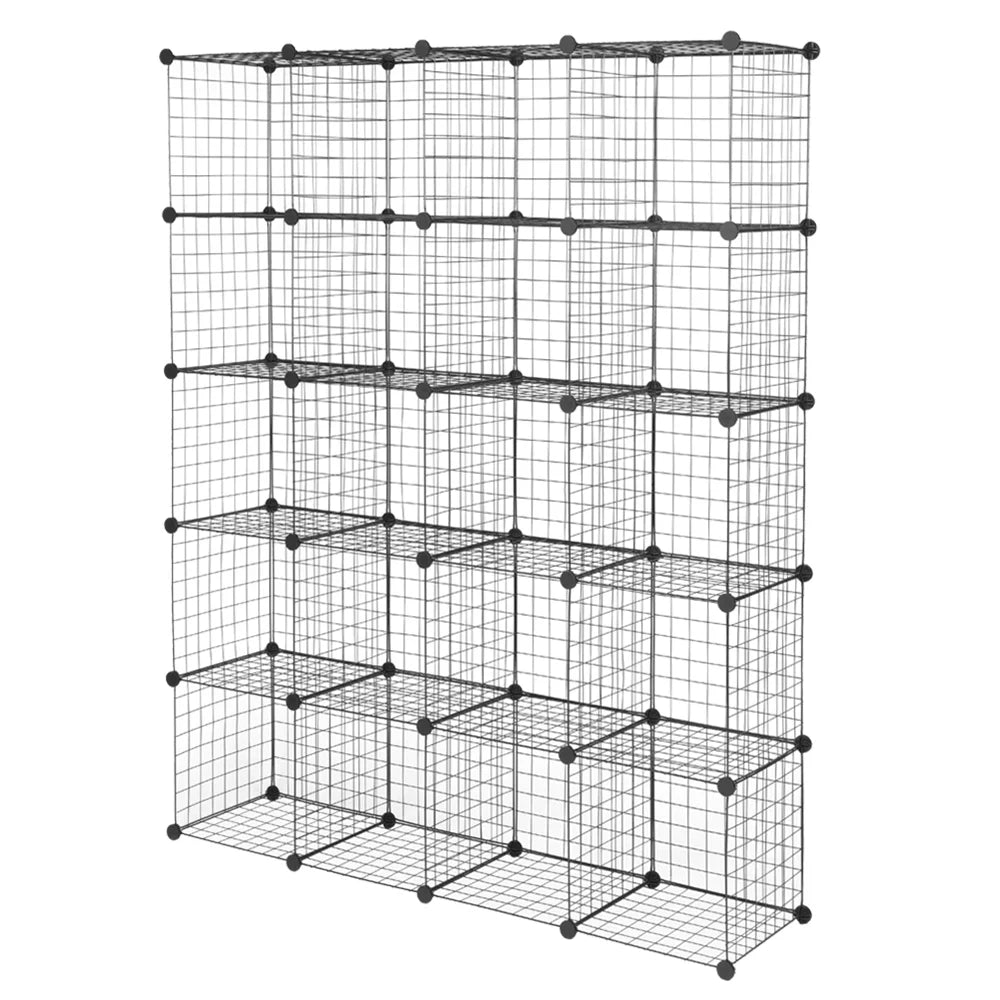 Black 20-Cube Wire Storage Shelving Unit L3036