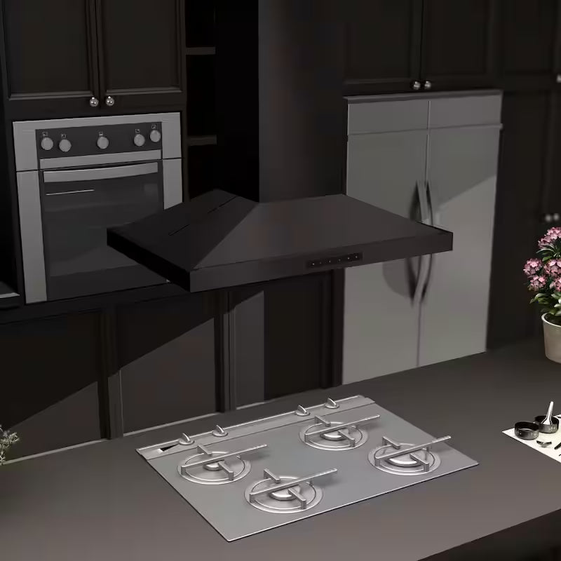Black Stainless Steel Island Mount Range Hood O46635