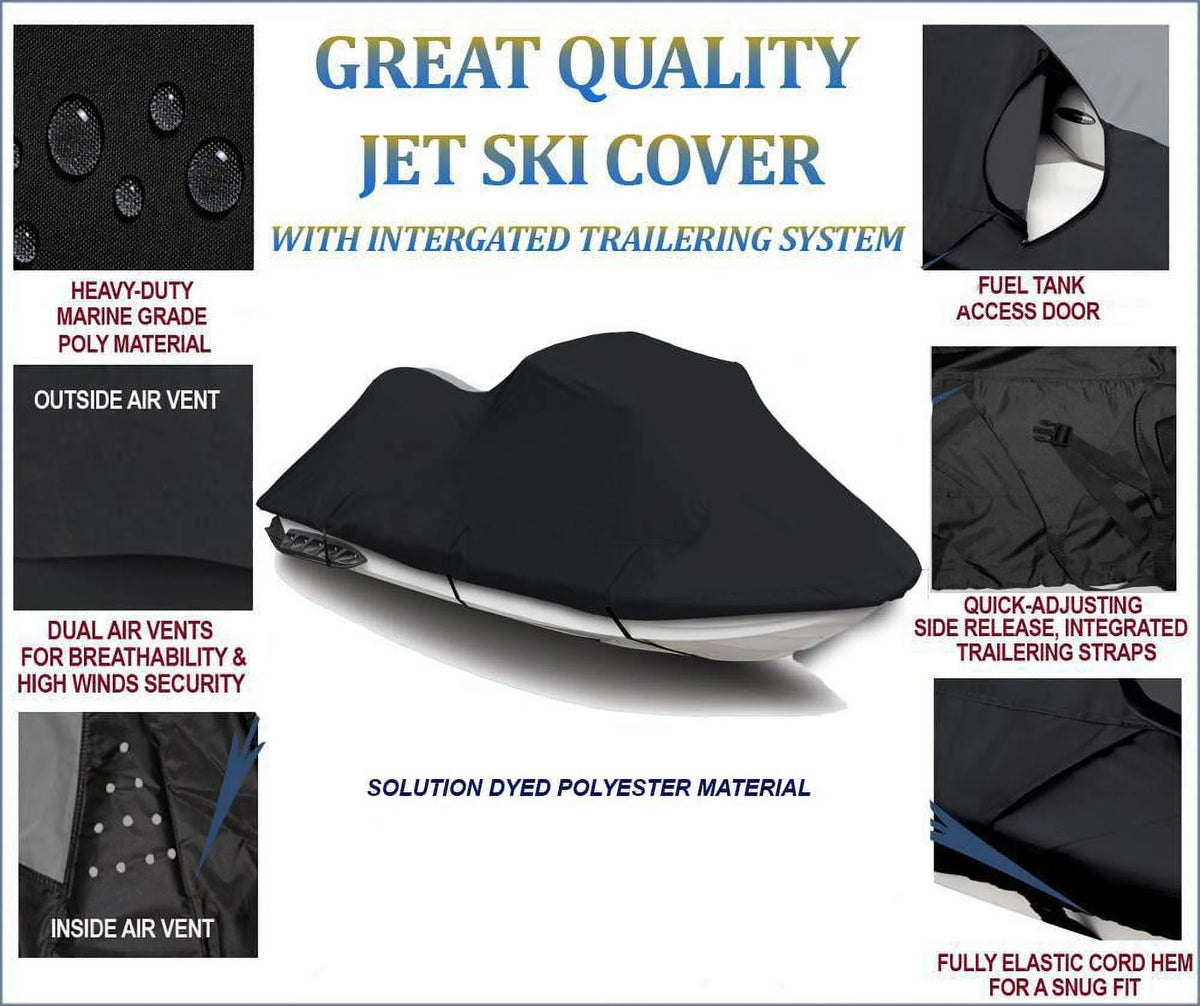 Black 600 Denier JetSki Cover for Honda AquaTrax F-15 / F-15X 2008 2009 K36323