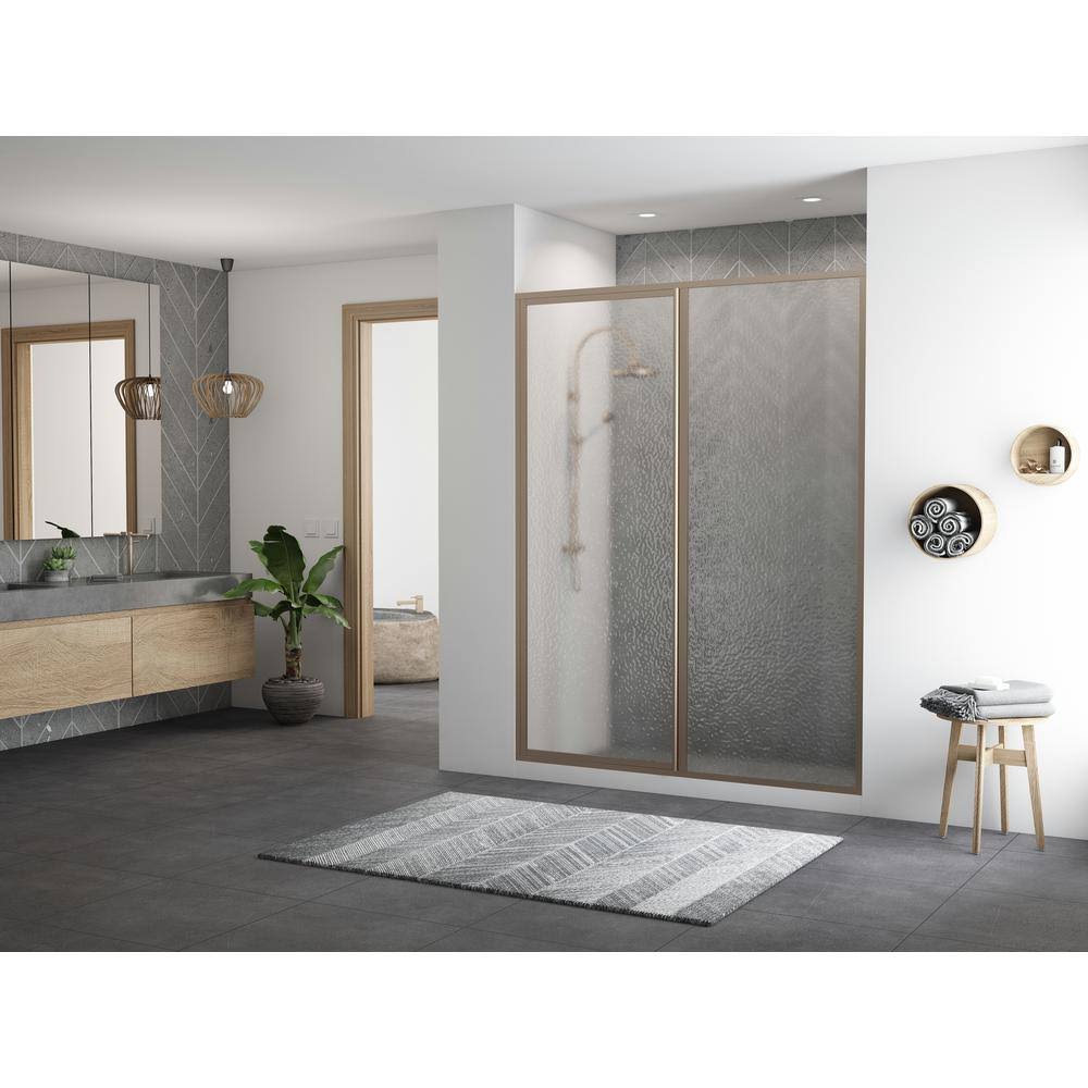 Framed Hinge Swing Shower Door Brushed Nickel O444442