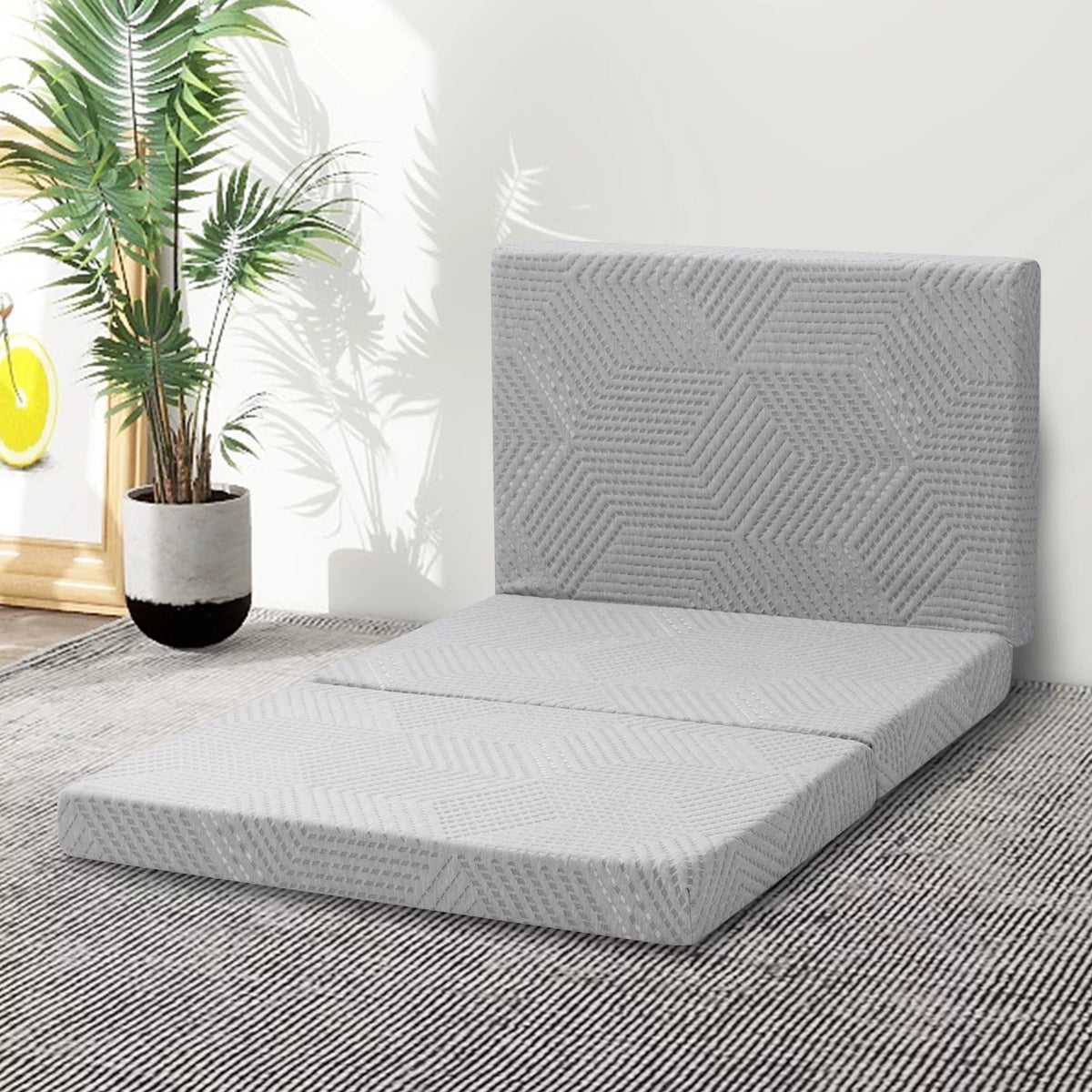 4 Inch Tri Folding Memory Foam Mattress Queen D67038