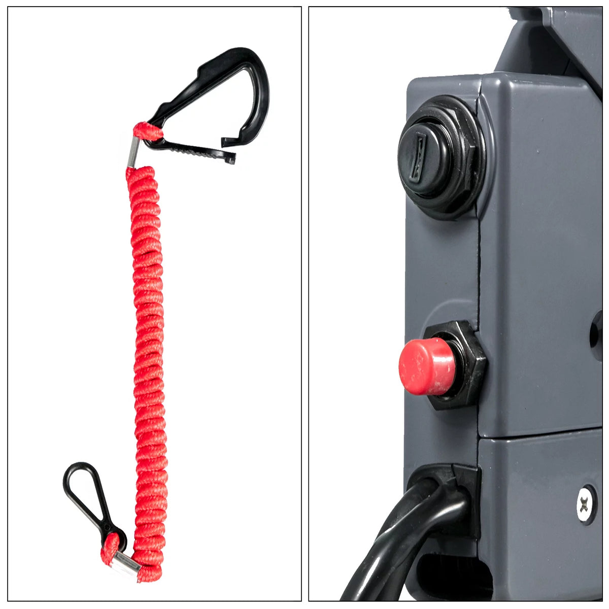 Boat Throttle Control Box with Safety Lanyard and Key Switch U628