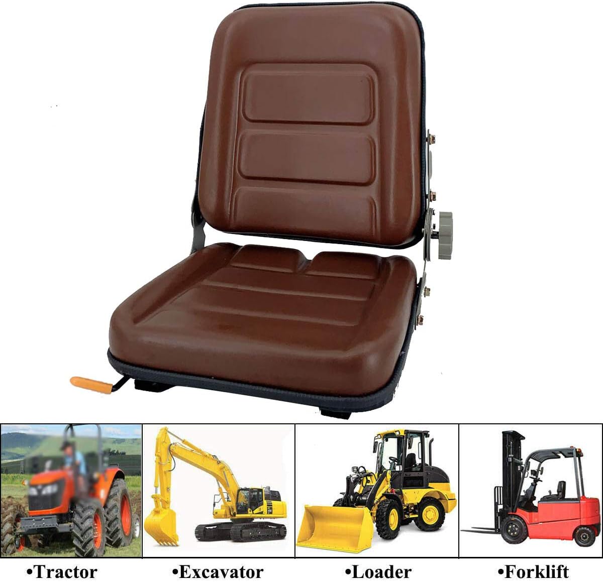 PVC Forklift Seat with 140° Adjustable Back J80036