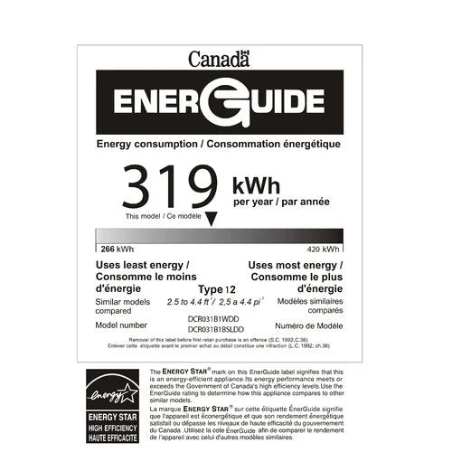 3.1 Cu ft 2-Door Compact Refrigerator J4389