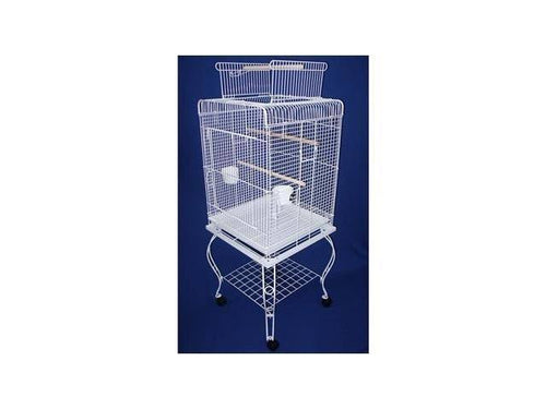 24 in. Open Top Parrot Cage with Stand - White P138178