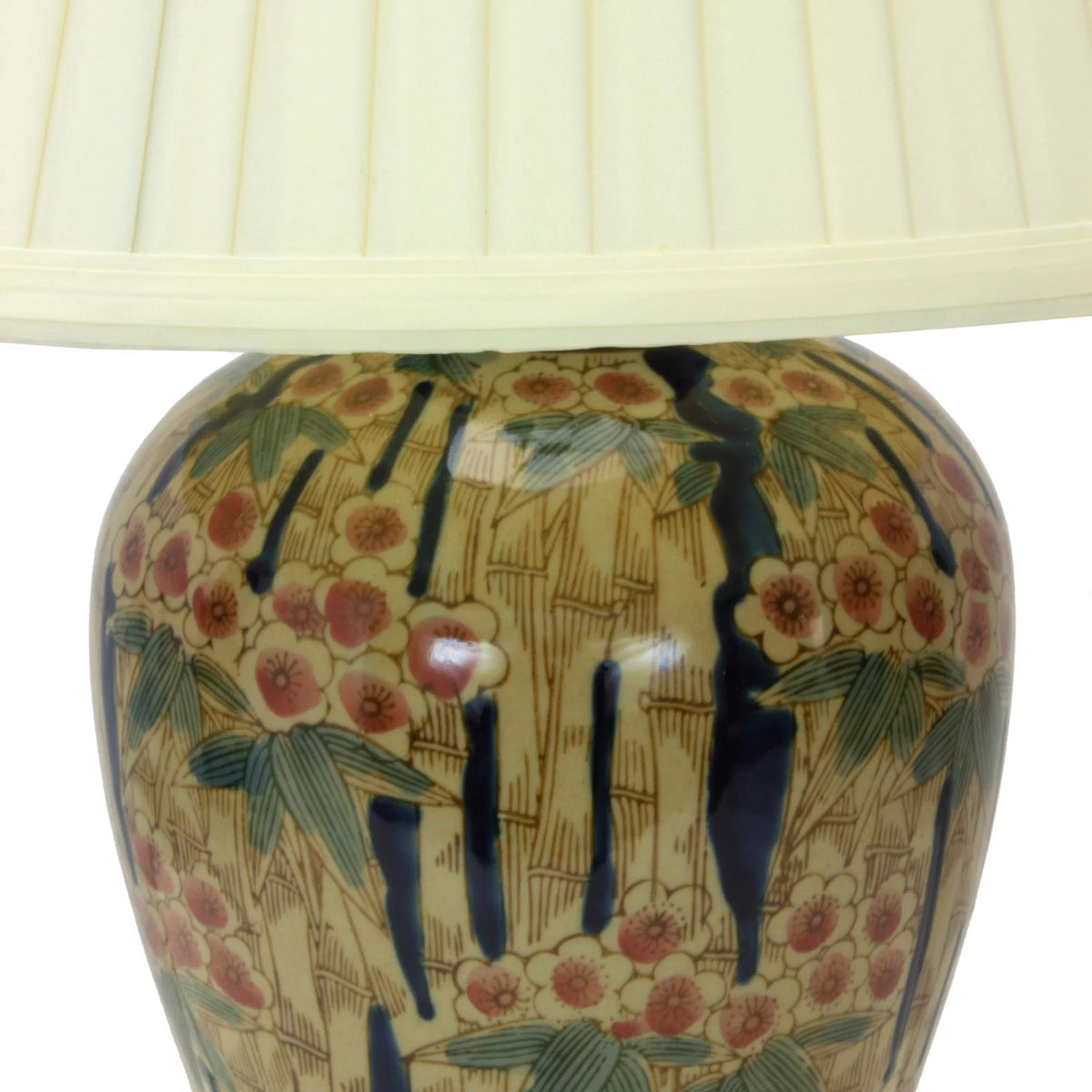 25" Glazed Bamboo Blossom Vase Lamp O14536