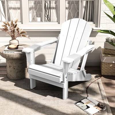 White Plastic Folding Adirondack Chair G3547