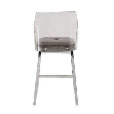 Grey Velvet Swivel Bar Stool Z933