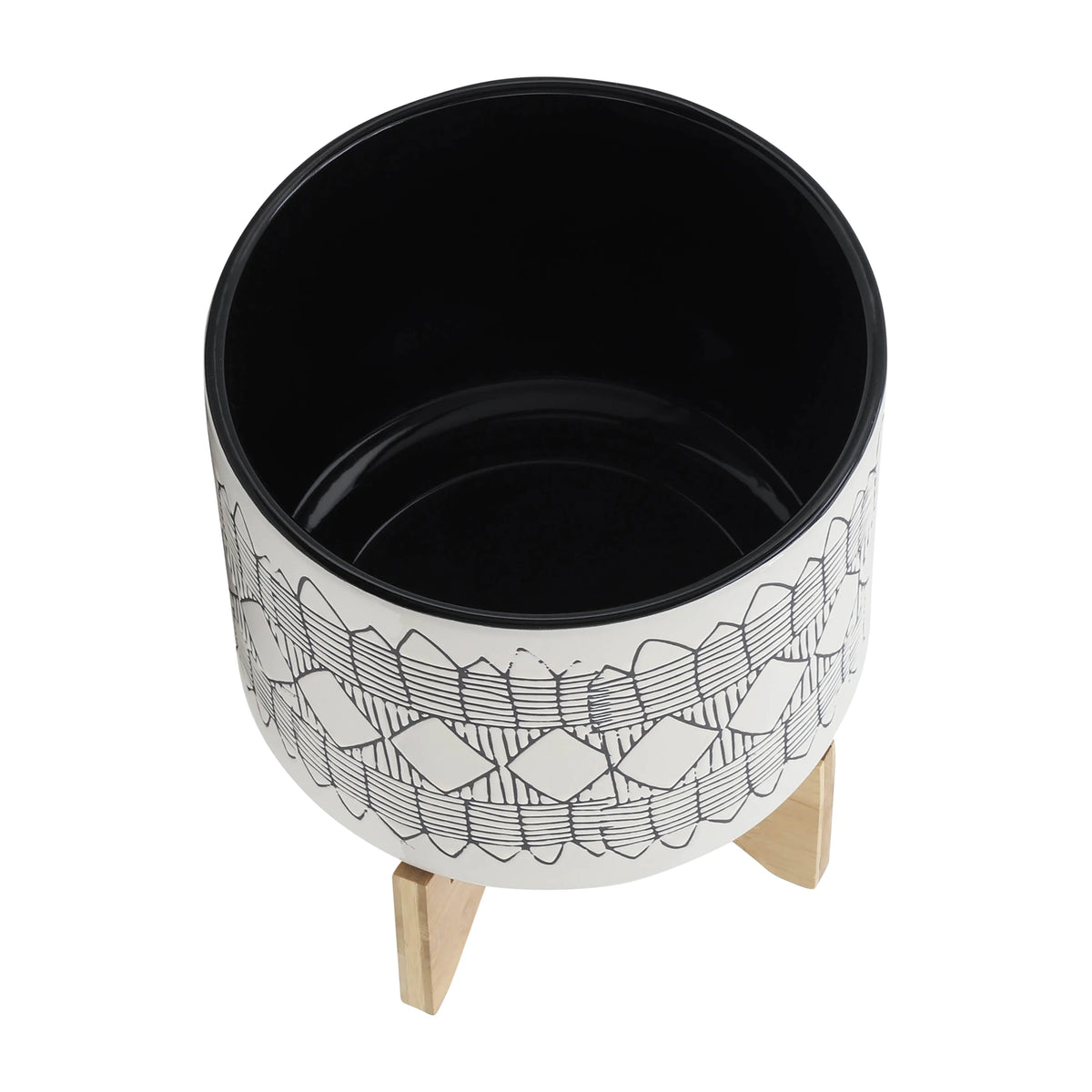 Ceramic Planter On Wooden Stand K679292