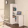 Modern Cabinet with Desk and Shelves, White F28400