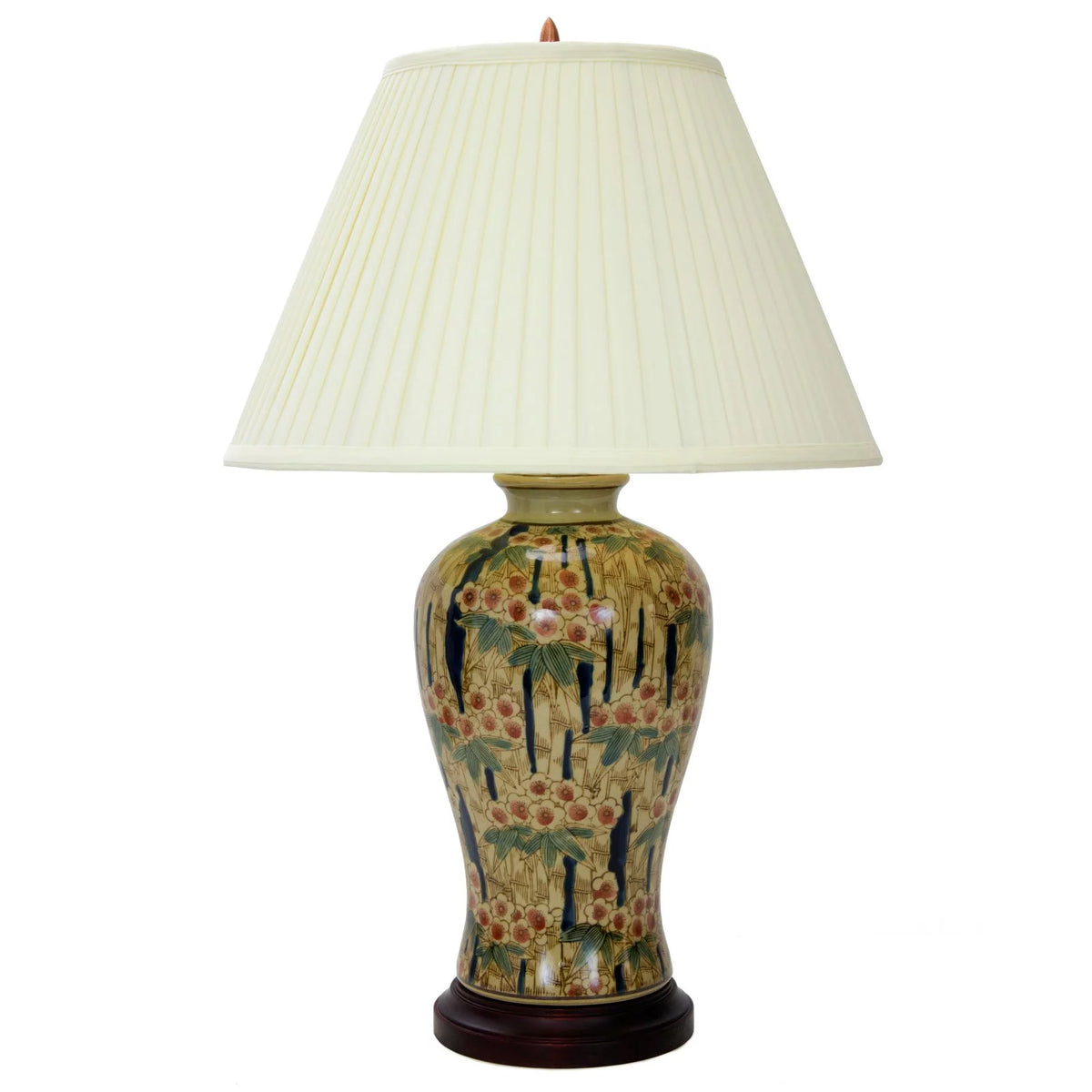 25" Glazed Bamboo Blossom Vase Lamp O14536