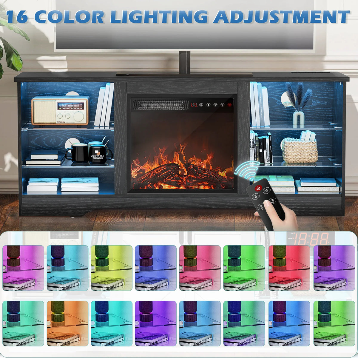 Fireplace TV Stand with 18'' Fireplace G8583