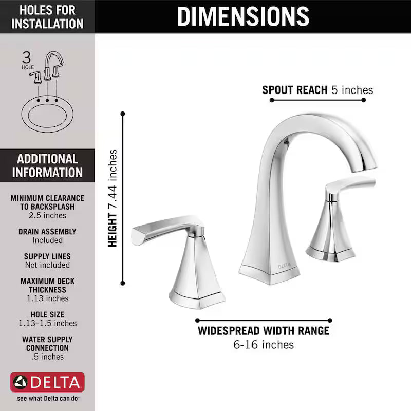 Chrome 2-Handle Bathroom Faucet D99991