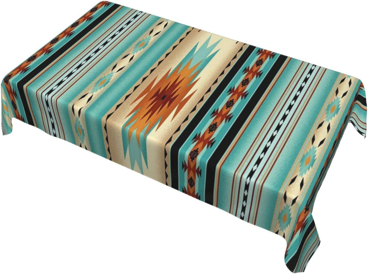 60 X 90 Inches Rectangular Navajo Print Tablecloth K3190