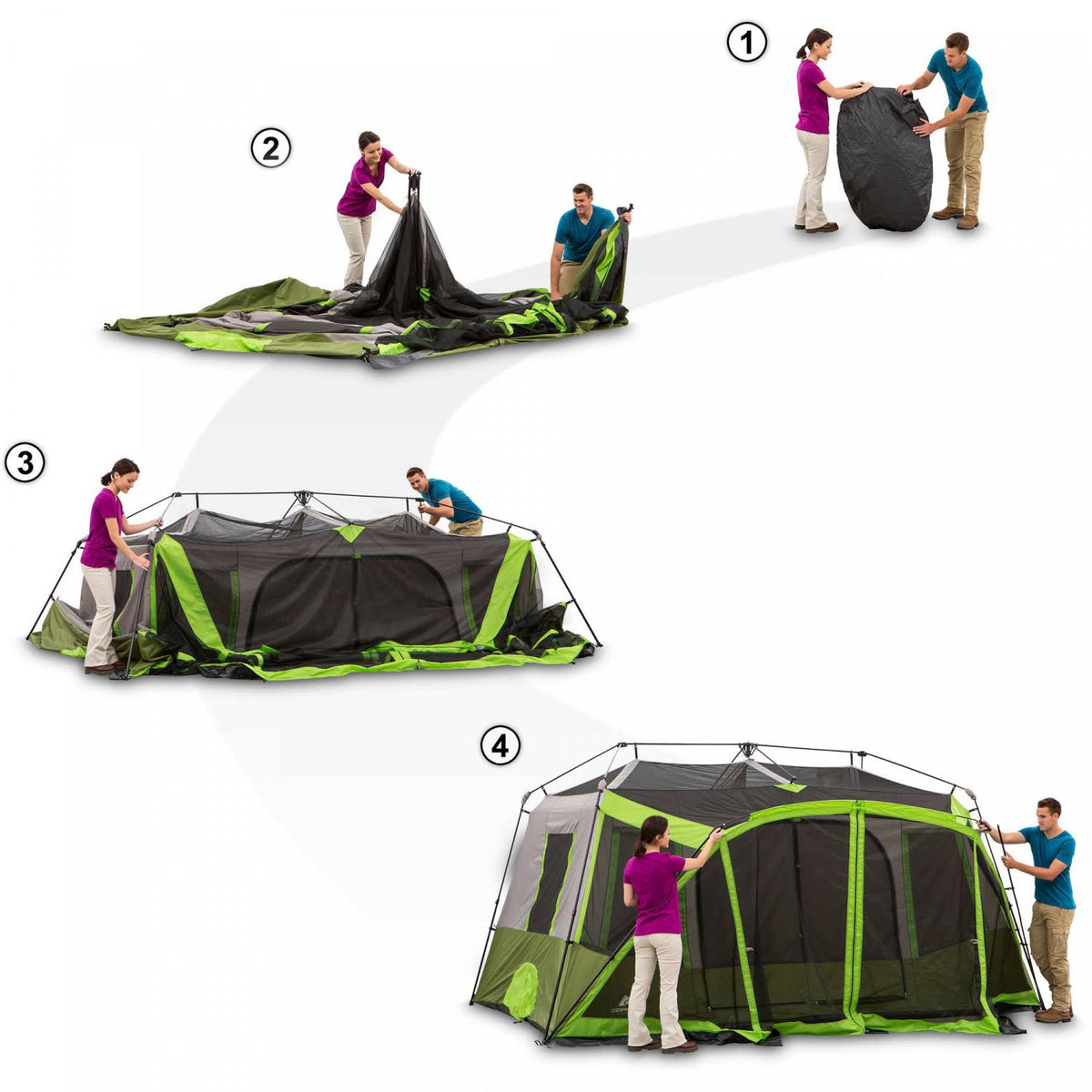 9 Person 2 Room Cabin Tent with Screen Room H71856