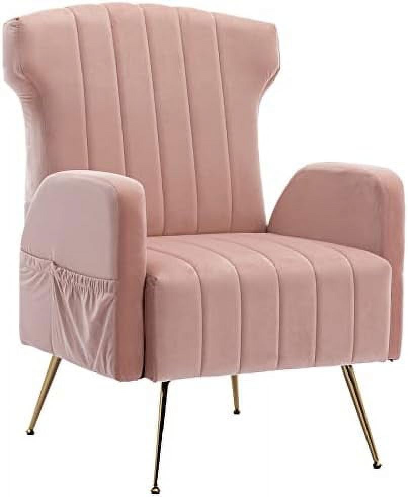 Emerald Velvet Wing Back Accent Chair with Metal Legs W196185