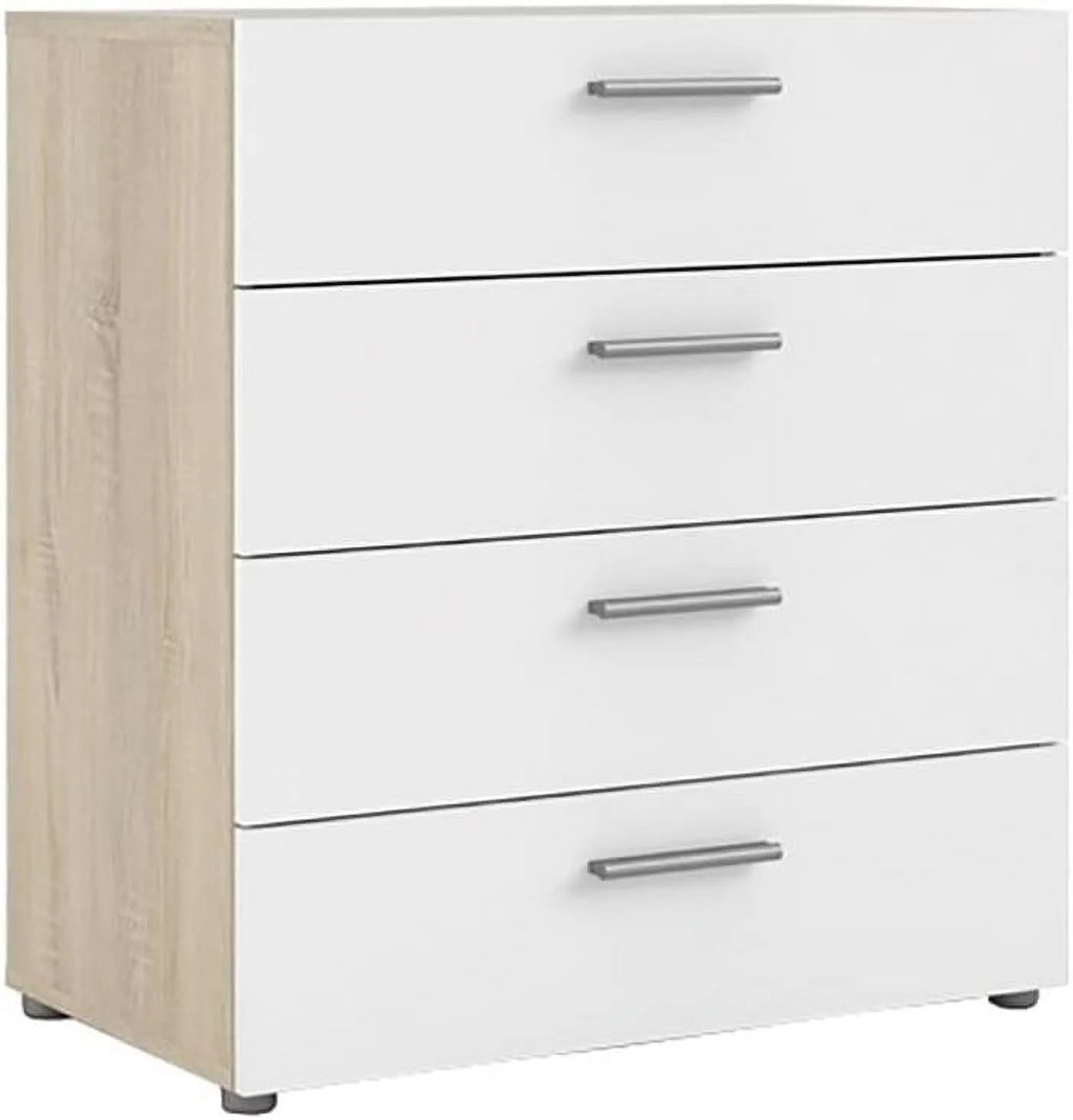 4 Drawer White High Gloss Dresser Q80154