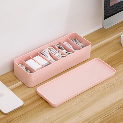 2 Pack Clear Plastic Cord Organizer Box with Lid J218