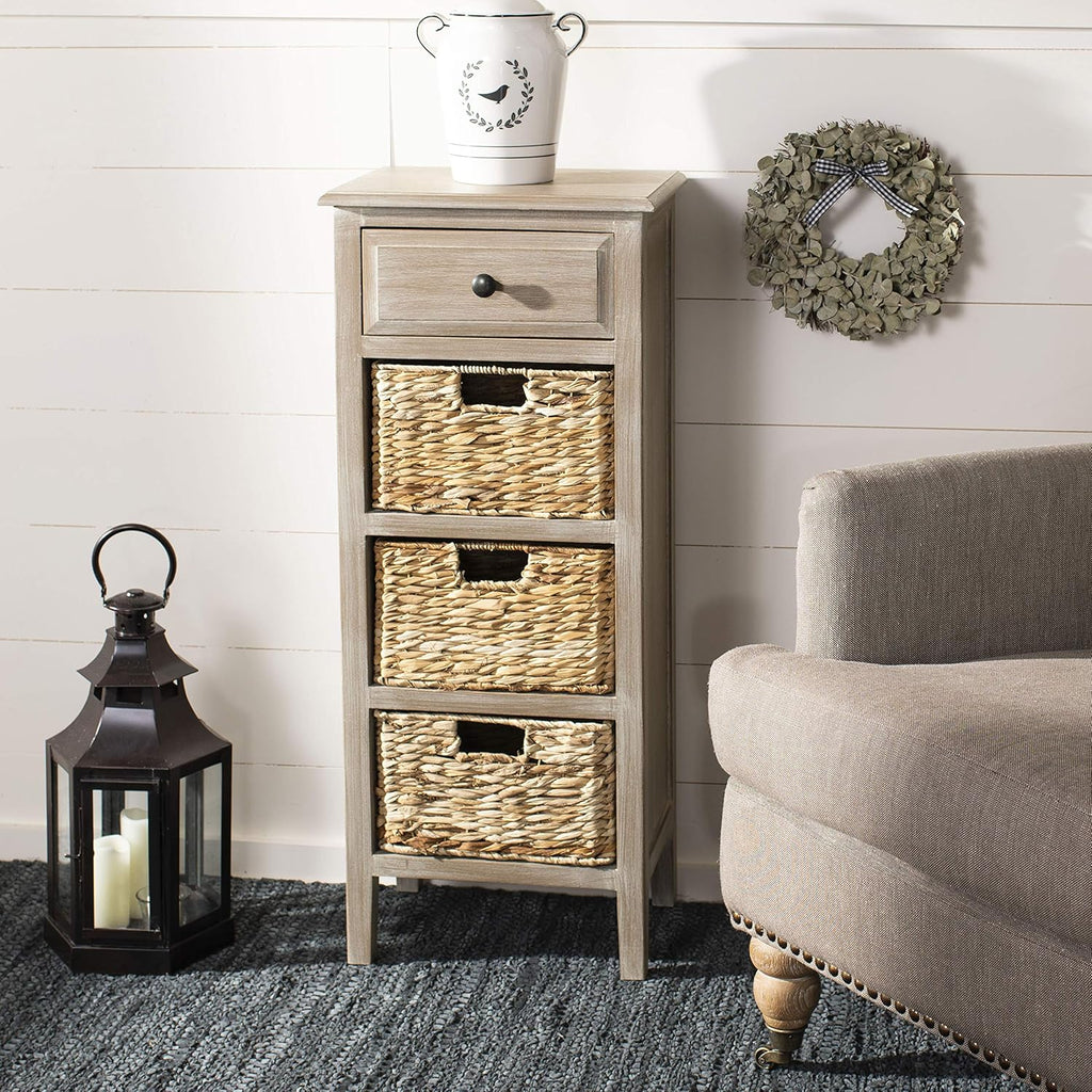 Distressed White Side Table J843