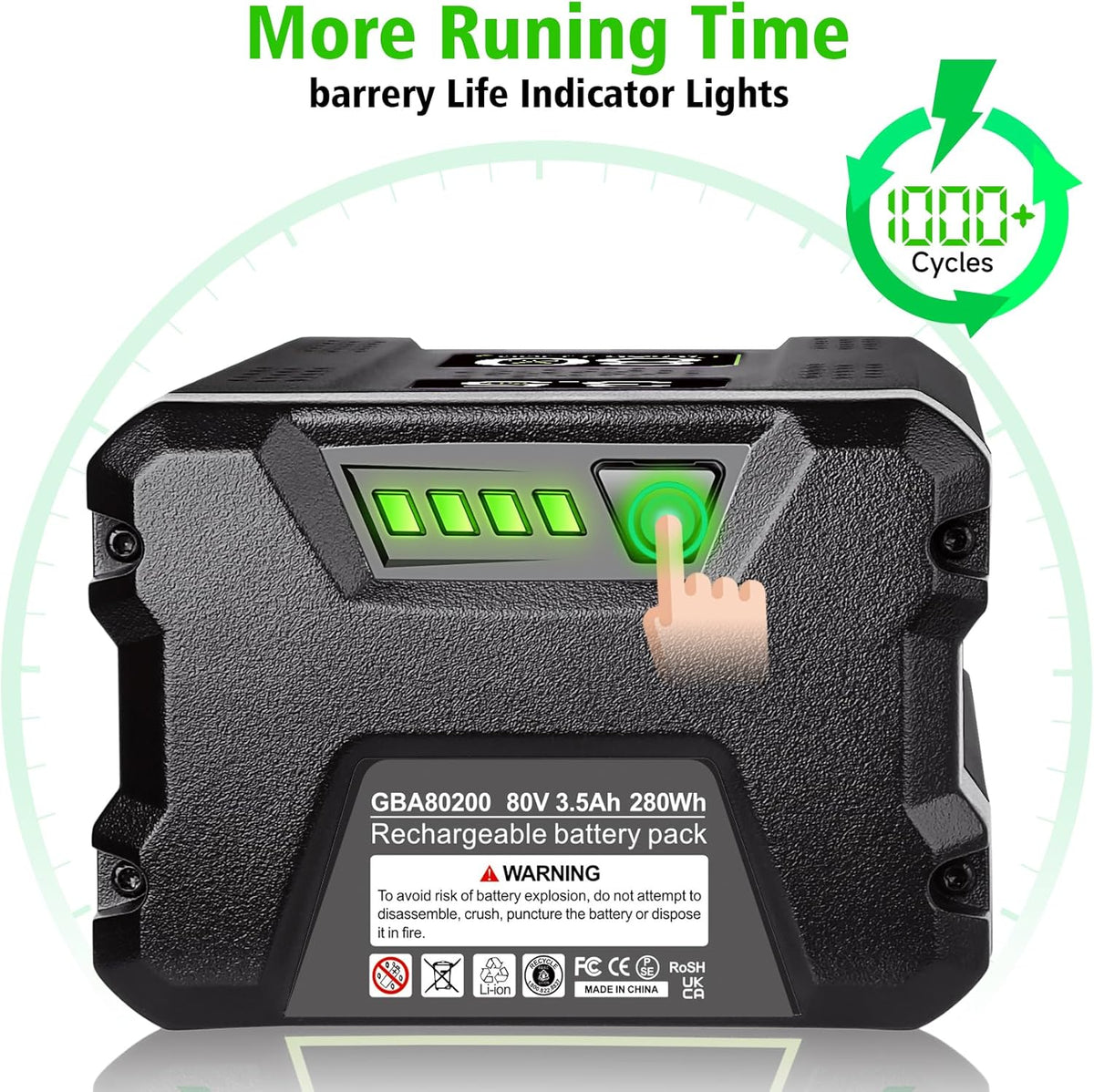 80V 3.5Ah Lithium Ion Battery P200684