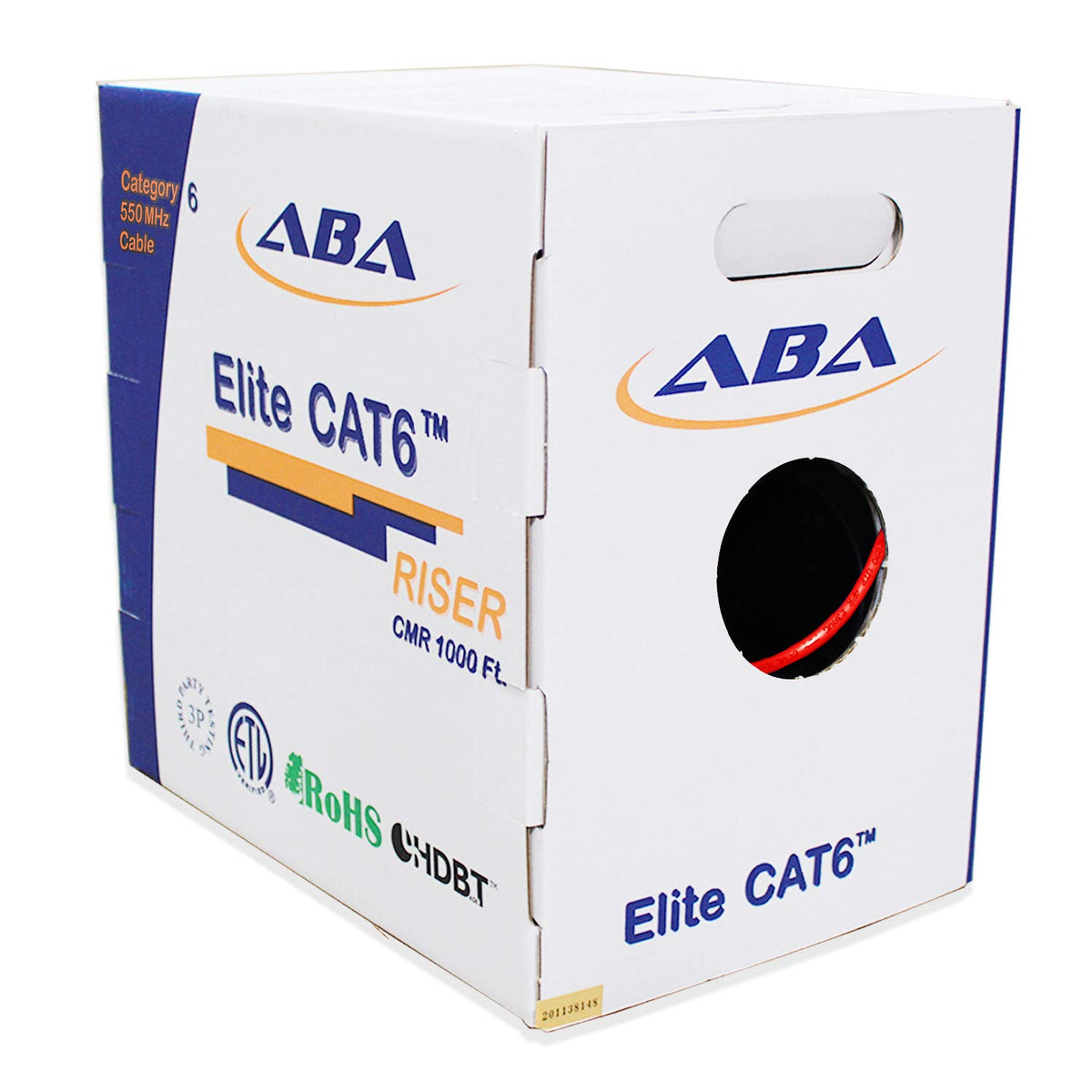 White 1000ft Cat6 Riser UTP 23AWG Bare Copper Ethernet Cable C548