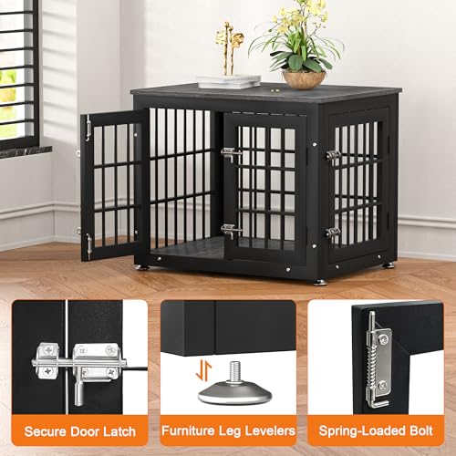 Natural and White Extra Large Wooden Dog Crate Furniture N643