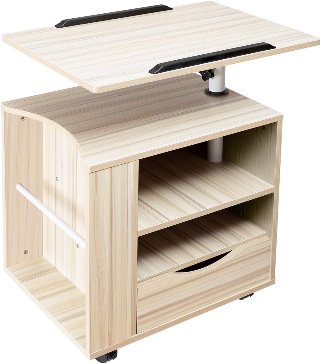 Beige Wooden Nightstand with Drawers O229833