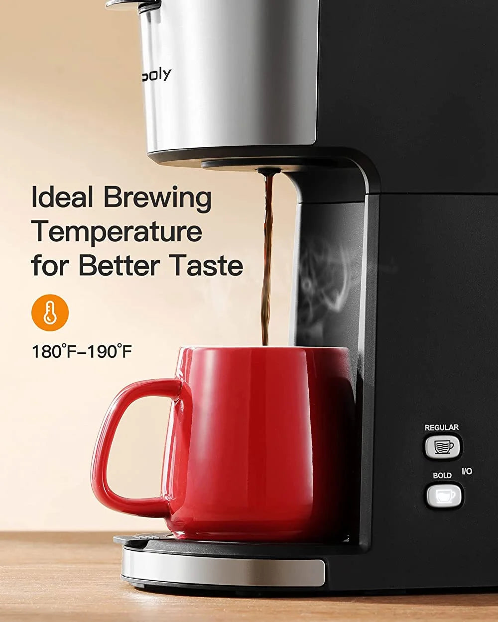 Single Serve Coffee Maker, Classic Black A80973