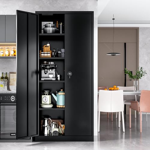 Metal Garage Storage Cabinet with 2 Doors and 4 Adjustable Shelves M21062