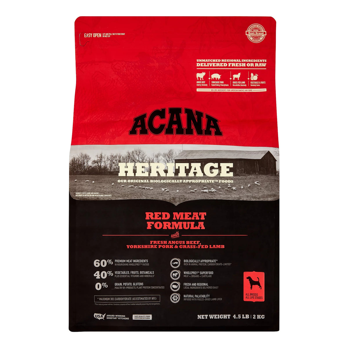 Grain-Free Beef, Pork & Lamb Dry Dog Food, 4.5 lb J197