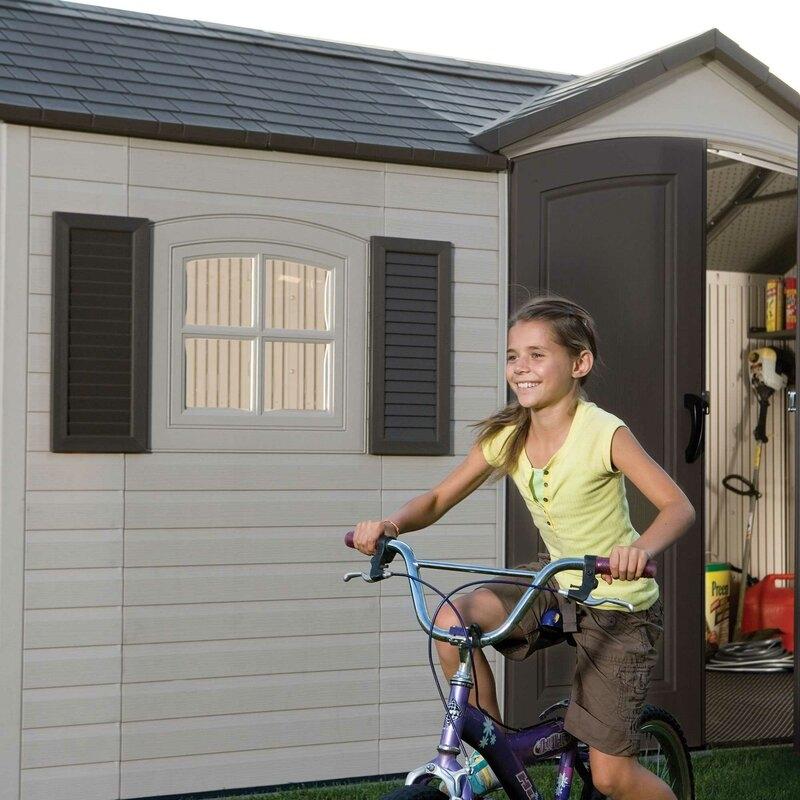 15 ft. W x 8 ft. D Plastic Storage Shed E850651