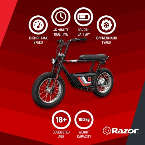 36V Electric Minibike with 15.5 MPH, 11.5 Miles Range & Helmet for Adults M936