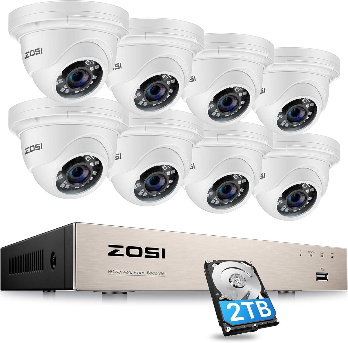 8CH 5MP PoE Security Camera System with 2TB HDD G58514