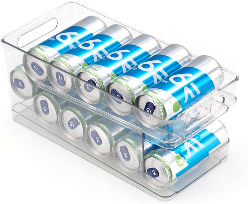 Clear Plastic Soda Can Organizer, Holds 12 Cans D2213