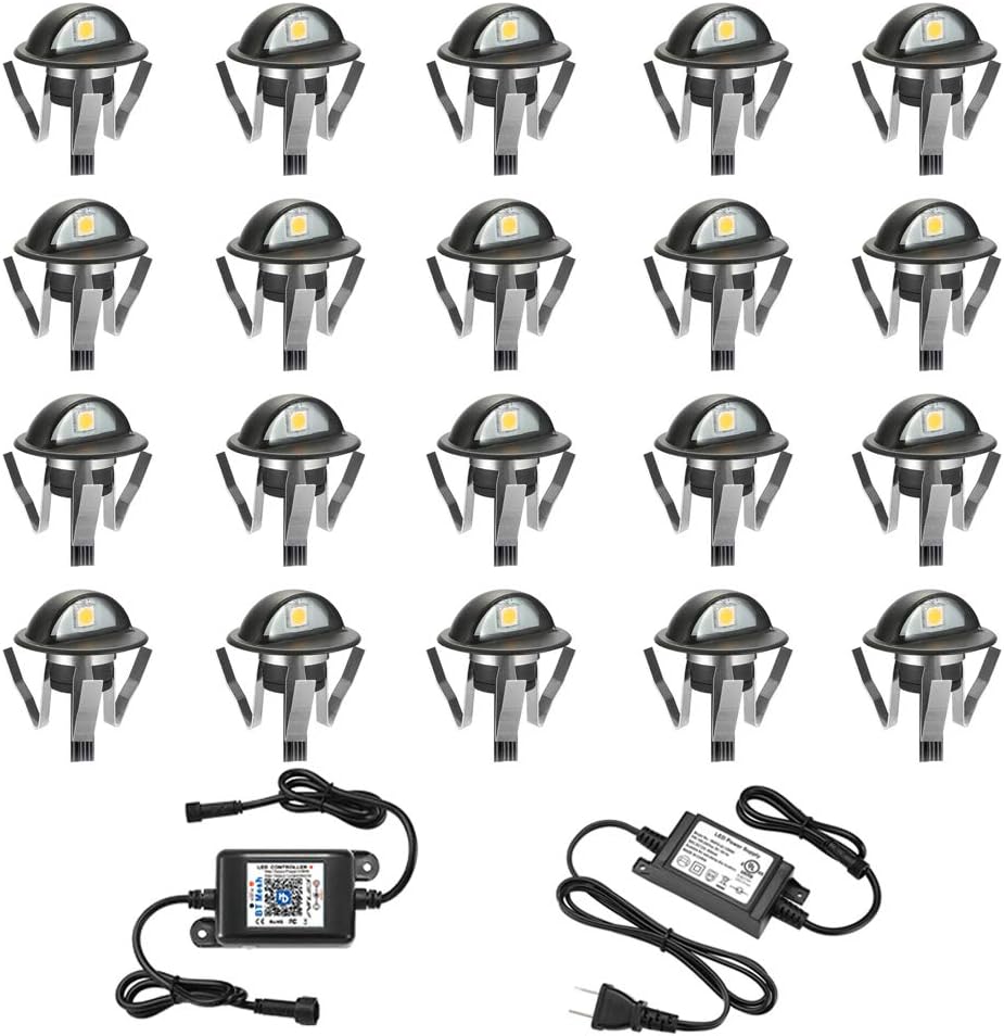 10 Pack Warm White Waterproof Low Voltage LED Deck Light Kit G4920
