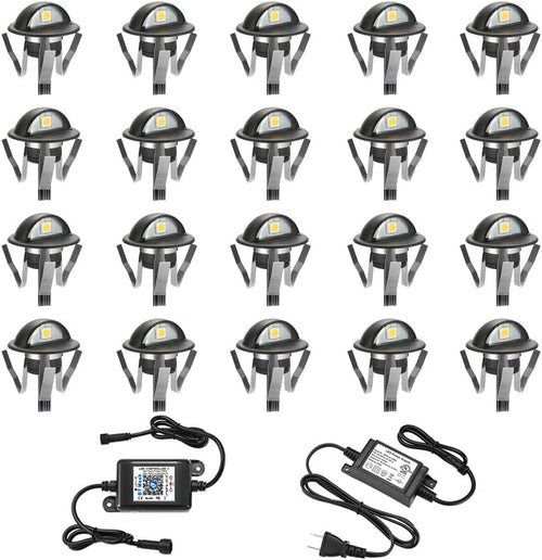 10 Pack Warm White Waterproof Low Voltage LED Deck Light Kit G4920