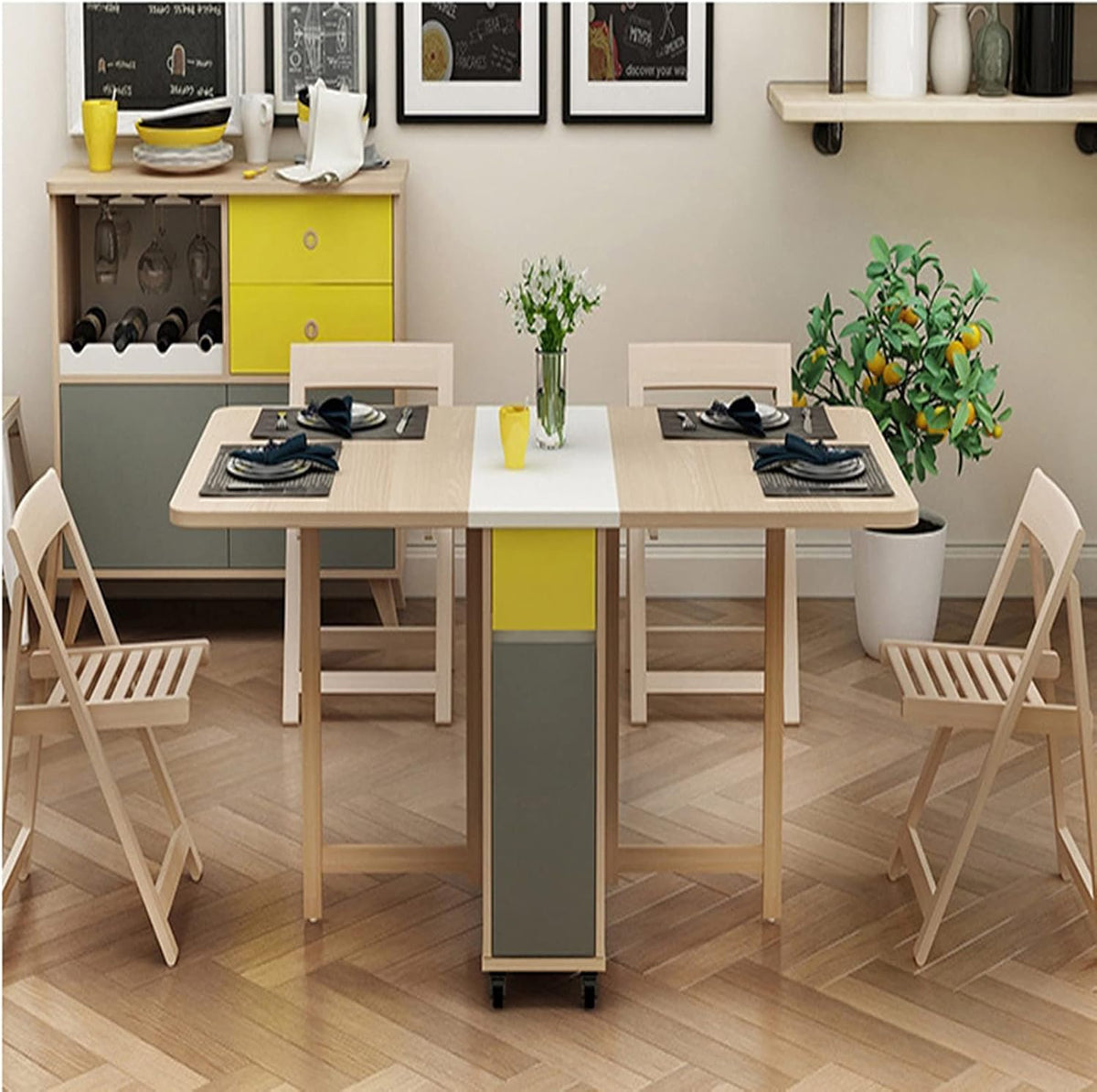 Solid Wood Extendable Drop Leaf Dining Table (1.2m) H365016