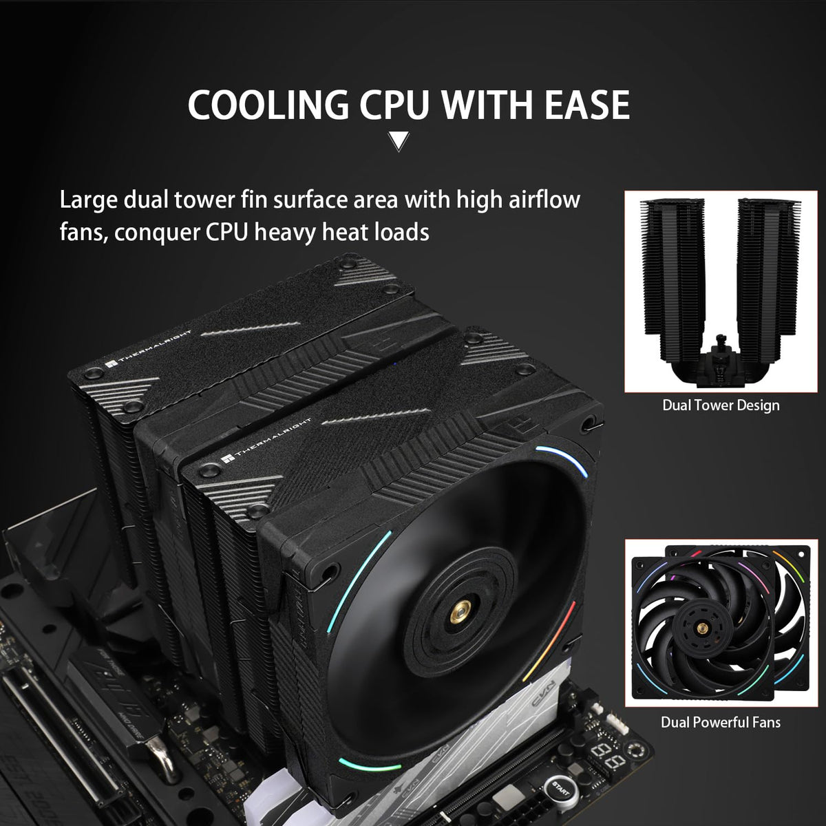 CPU Cooler with Dual PWM Fan and 7 Heat Pipes U46323