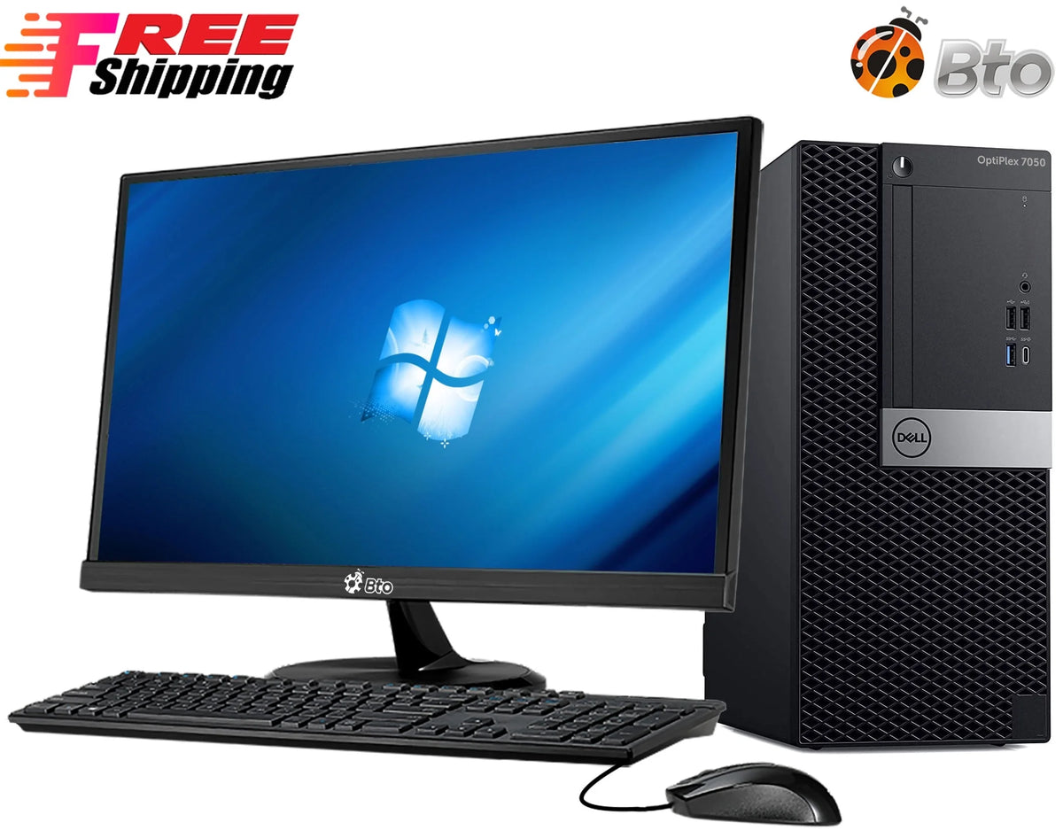 Restored Desktop Tower PC Intel Core i5 7500 3.40GHz 8GB RAM 500GB HDD 19 Inch LCD Wifi Adapter KB Mouse Windows 10 Pro B708