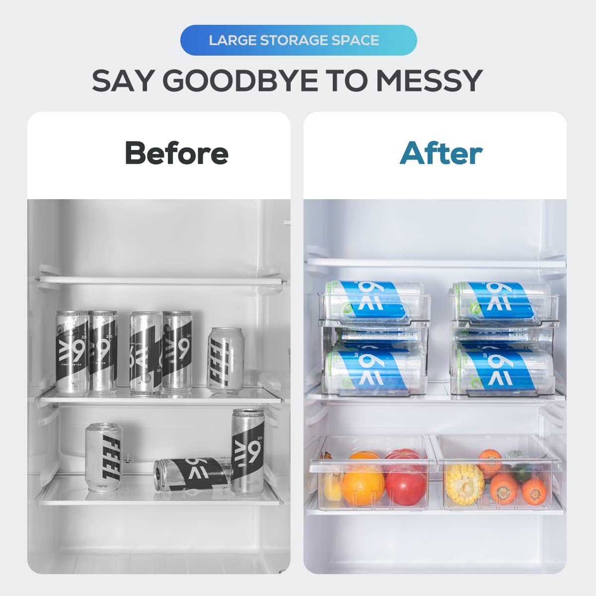 Clear Plastic Soda Can Organizer, Holds 12 Cans D2213