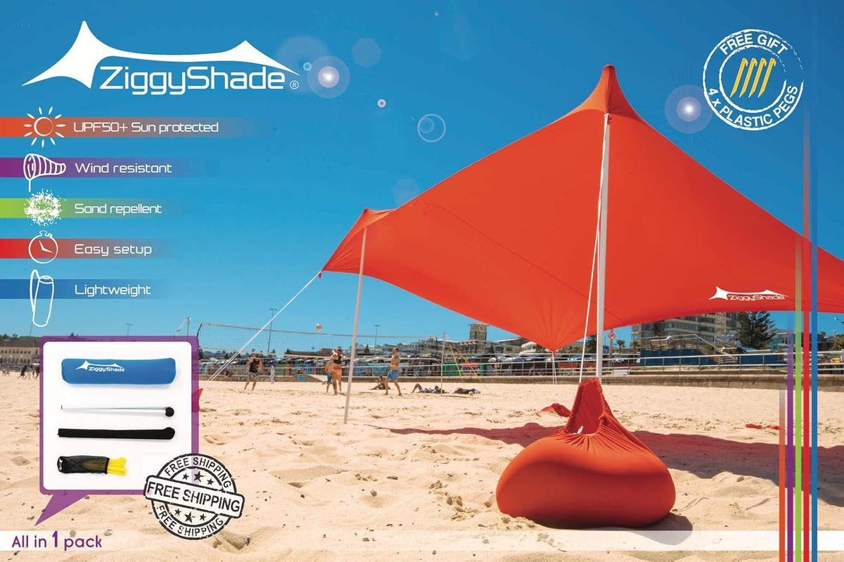 Lightweight UPF50+ Lycra Sun Shade Tent with Sandbag Anchors L12845